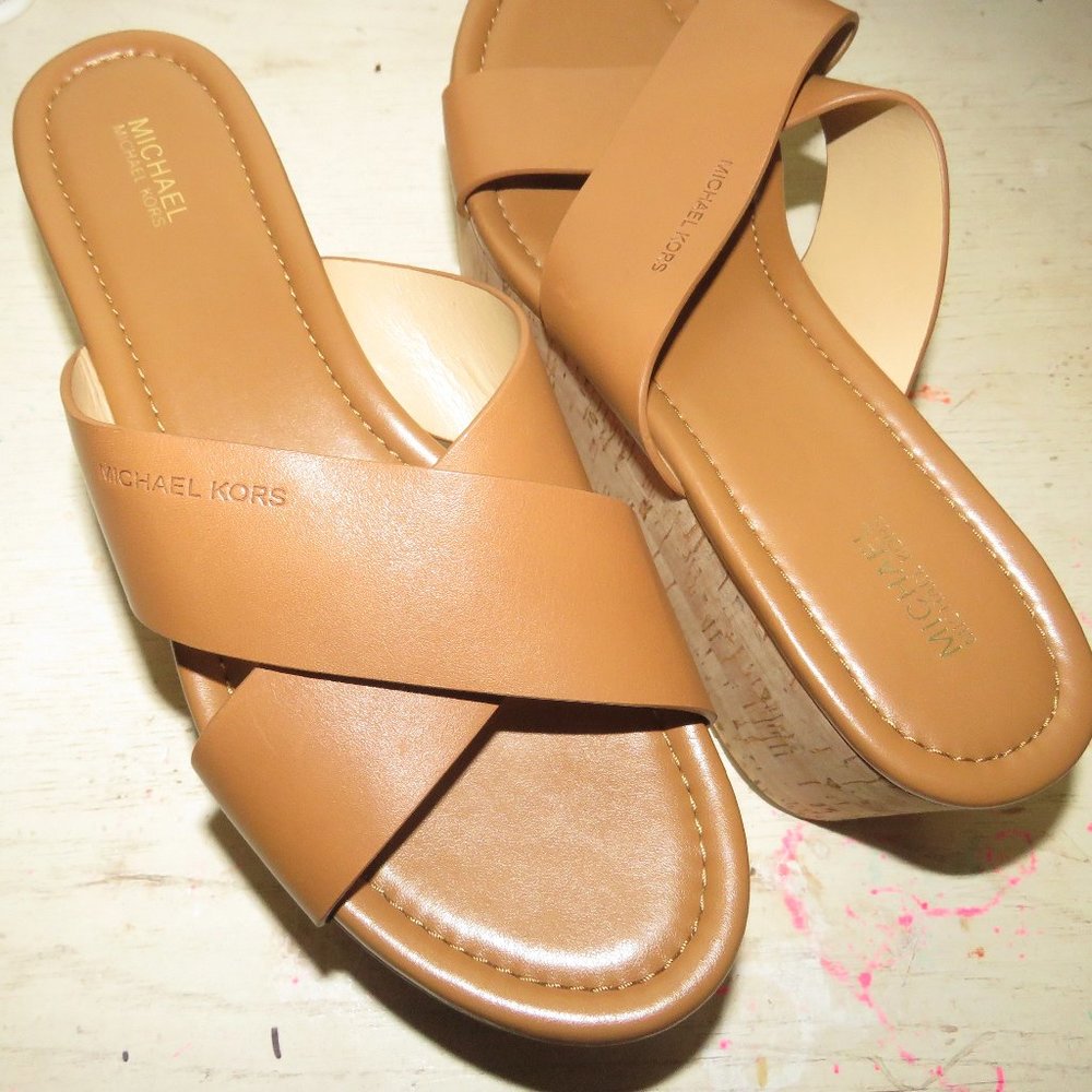 Brown Michael Kors Leather Platforms